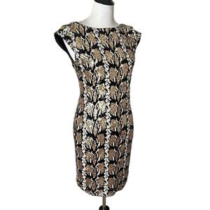 GUESS Sophy Full Sequin Short Dress Size M Black Gold Sleeveless Party‎ Cocktail
